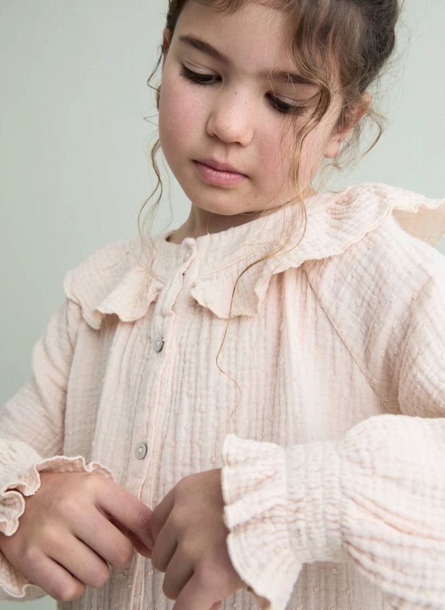 Blouse Plumeti Coton Bio | Rose pâle