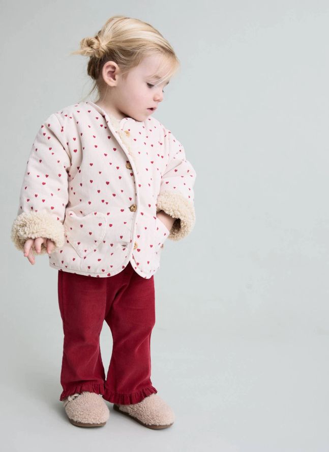 Chaqueta Mini Hearts | Rosa Pálido