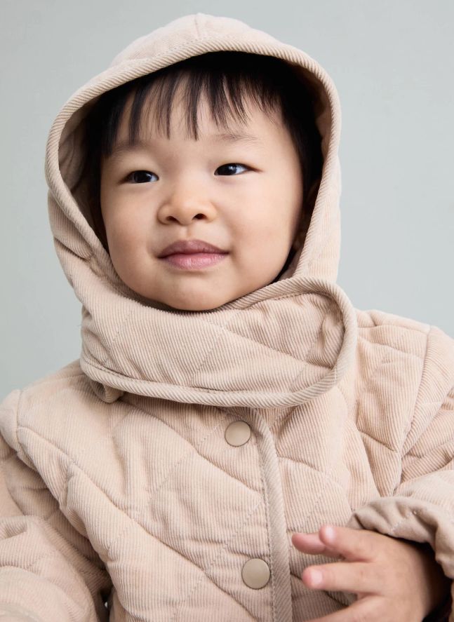 Veste Matelassée Velours Coton Bio | Sable