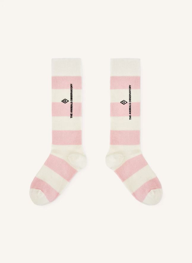 Chaussettes Worm Rayées | Rose pâle
