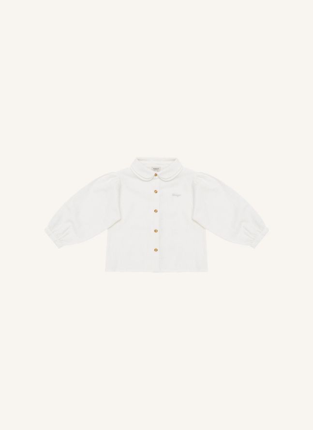 Blouse Col Claudine Anoeche Lin | Blanc