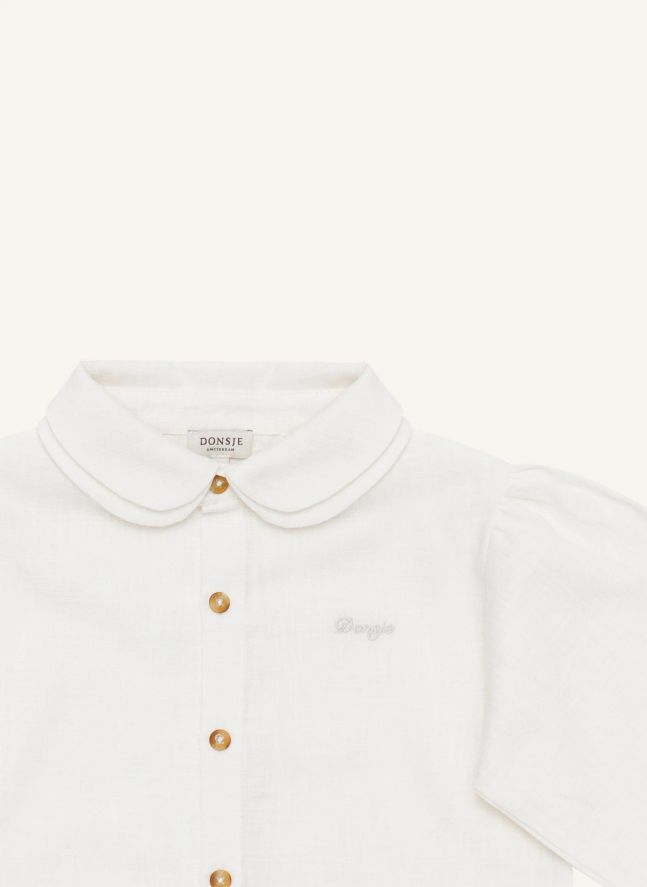 Blouse Col Claudine Anoeche Lin | Blanc