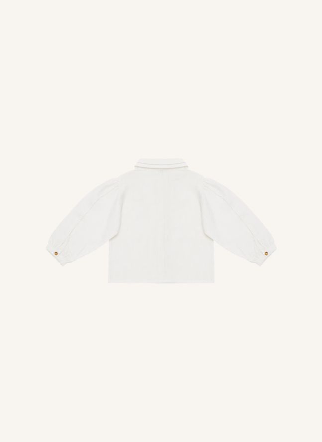 Blouse Col Claudine Anoeche Lin | Blanc