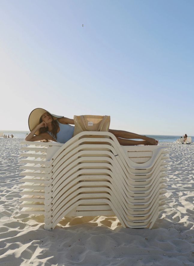 Sac de plage rayé | Jaune pâle
