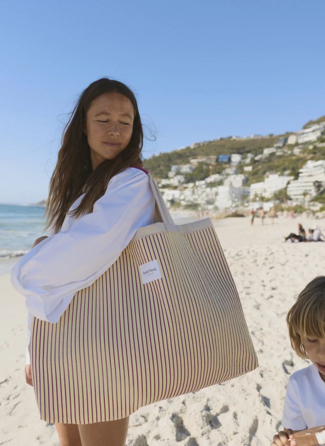 Sac de plage rayé | Jaune pâle