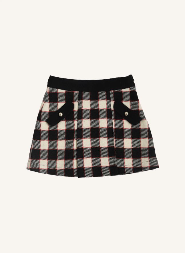 Jupe Dianna Carreaux Laine | Noir
