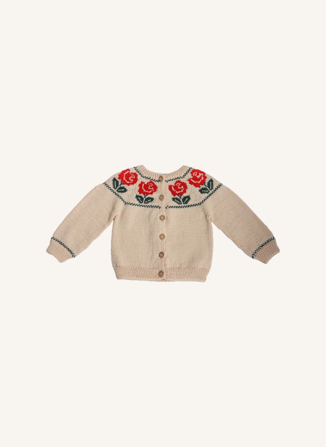 Cardigan Rose Laine Mérinos | Beige