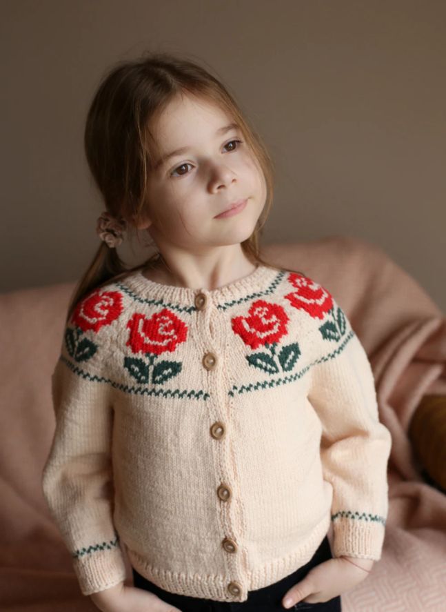 Cardigan Rose Laine Mérinos | Beige