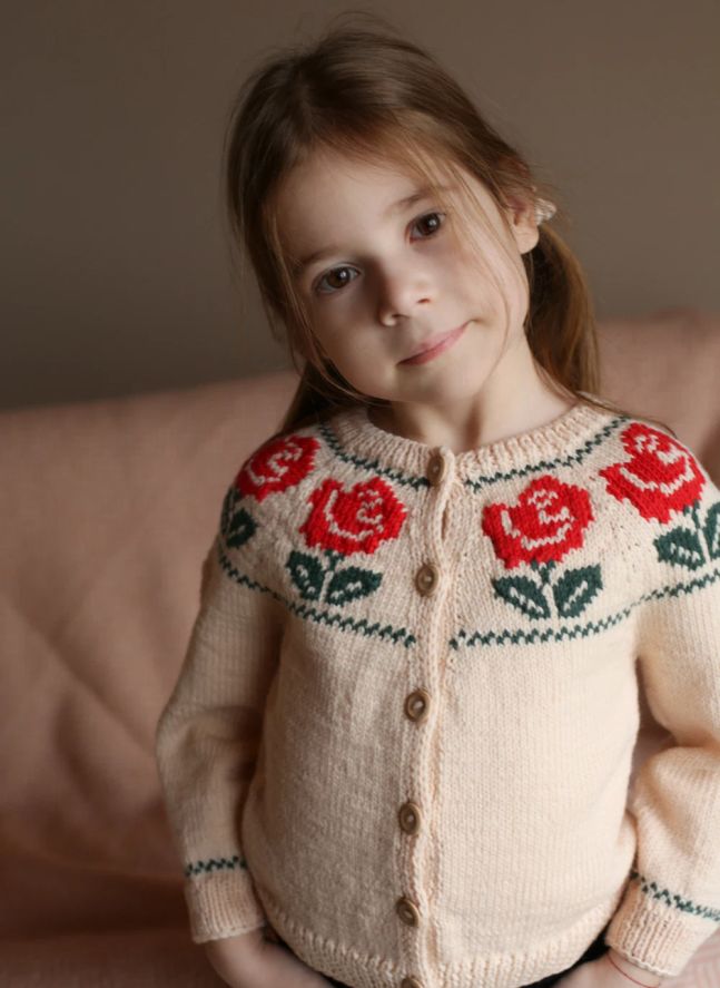 Cardigan Rose Laine Mérinos | Beige