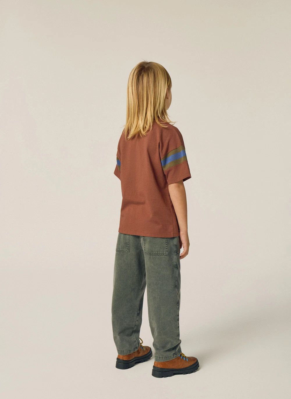 T-shirt Manches Rayées | Marron- Image produit n°2