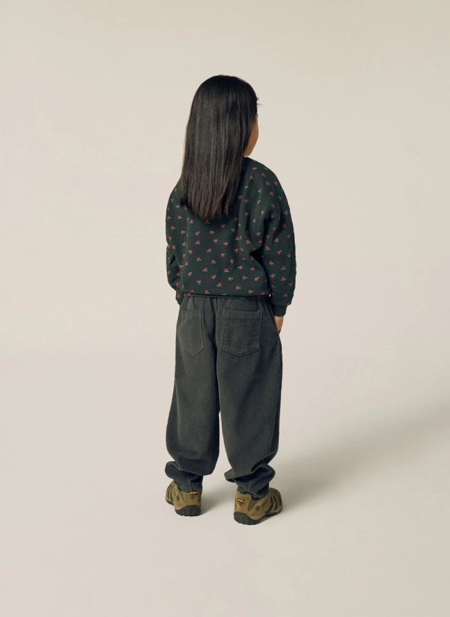 Pantalon Logo Velours Côtelé | Gris anthracite