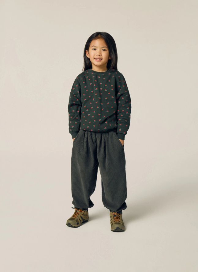 Pantalon Logo Velours Côtelé | Gris anthracite