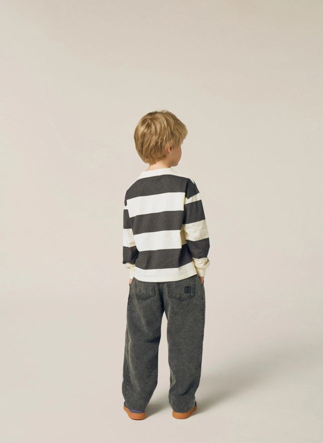 T-shirt Rayé | Gris anthracite