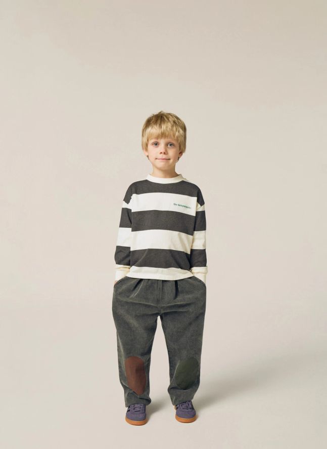 T-shirt Rayé | Gris anthracite