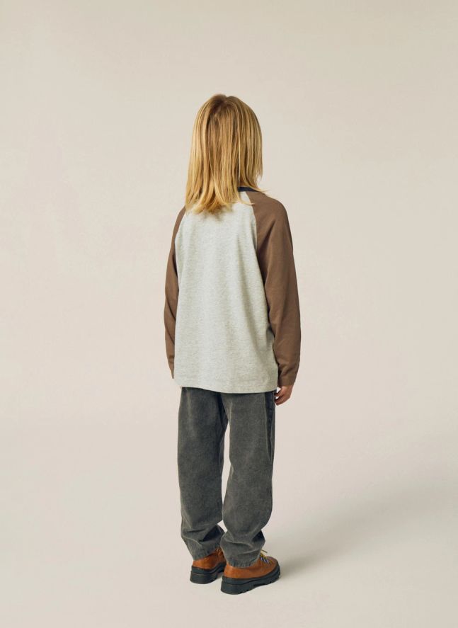 T-shirt Colorblock Serpent | Gris chiné