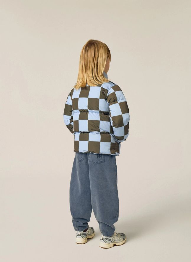 Doudoune Damier | Bleu ciel
