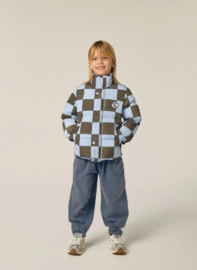 Doudoune Damier | Bleu ciel