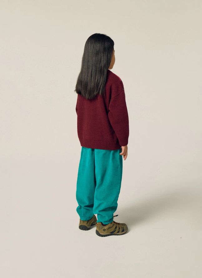 Pantalon Logo Velours Côtelé | Turquoise