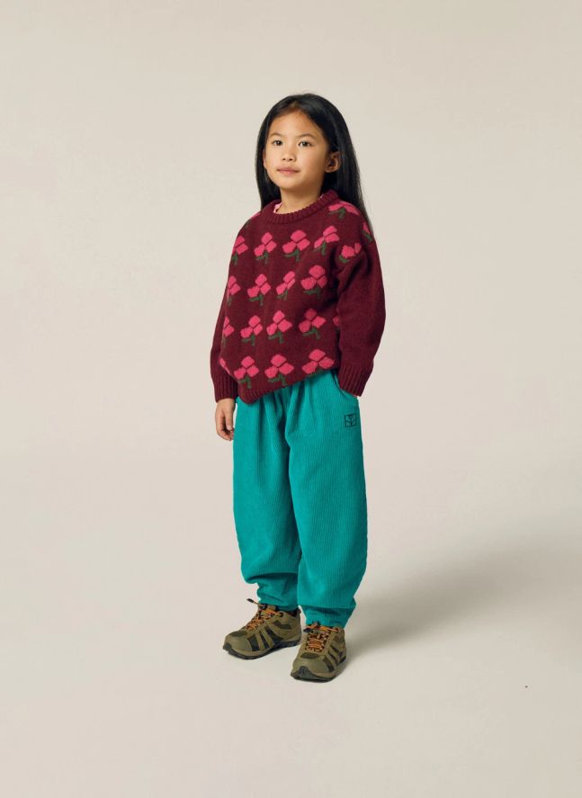 Pantalon Logo Velours Côtelé | Turquoise