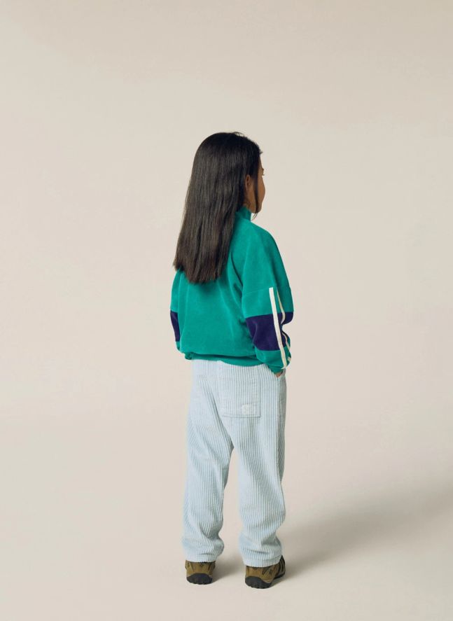 Sweat Colorblock Velours | Turquoise