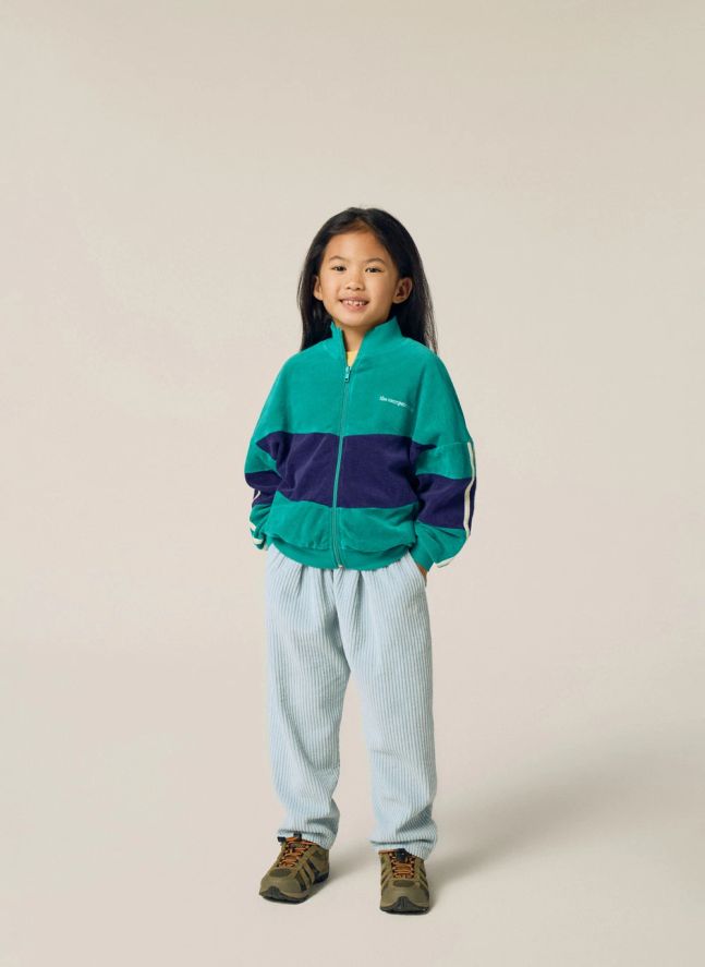 Sweat Colorblock Velours | Turquoise