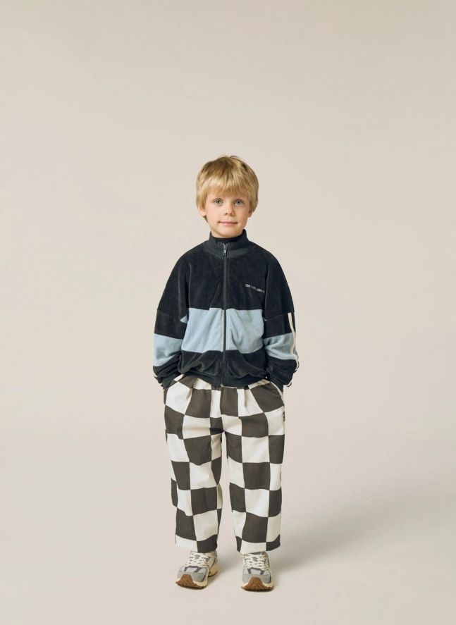 Sweat Colorblock Velours | Gris anthracite