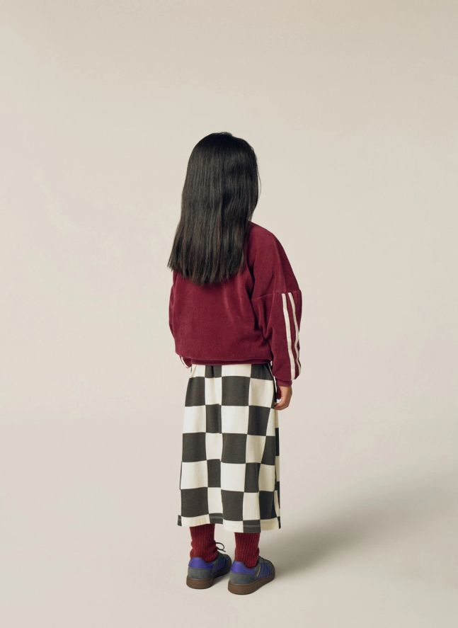 Sweat Logo Colorblock Velours | Bordeaux