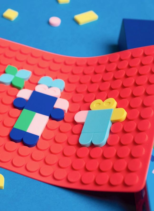 Jeu de mosaïques à clipser Silipop | Rouge