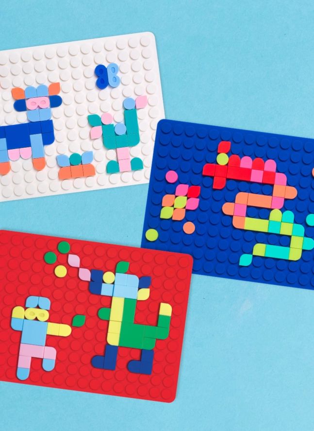 Jeu de mosaïques à clipser Silipop | Rouge