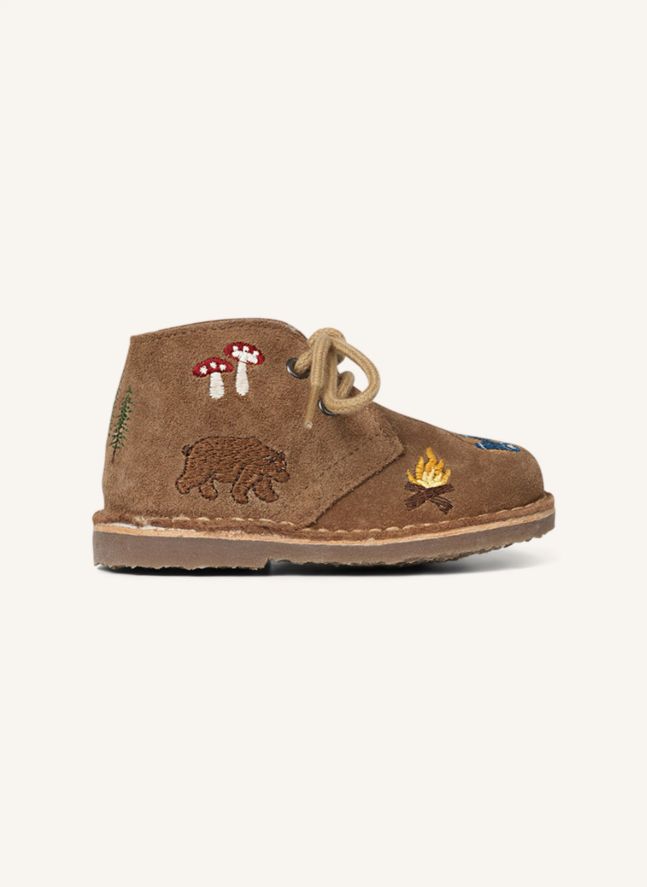 Embroidered Filled Boots - Uniqua Collection | Beige