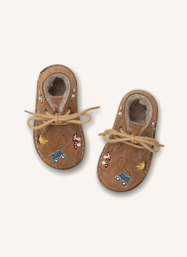 Embroidered Filled Boots - Uniqua Collection | Beige