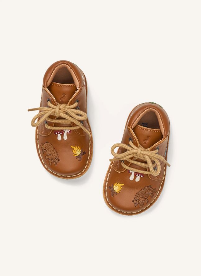 Classic Embroidered Boots - Uniqua Collection | Cognac