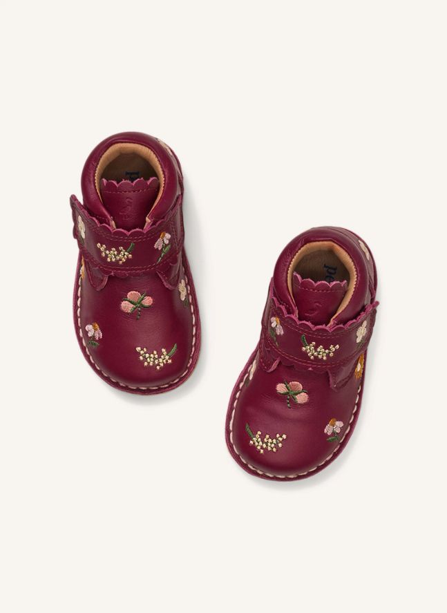 Flowery Scallop Embroidered Boots - Uniqua Collection | Framboise