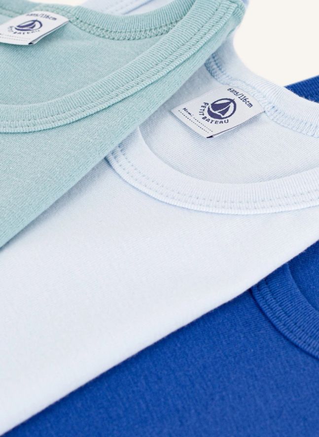 Lot de 3 Débardeurs Unis Coton Bio | Bleu