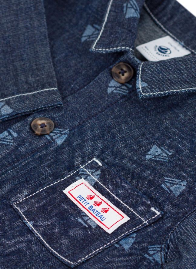 Combinaison Bateaux Denim Coton Bio | Bleu marine