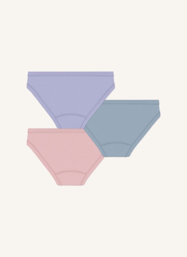 Lot de 3 Culottes Unies Coton Bio | Mauve