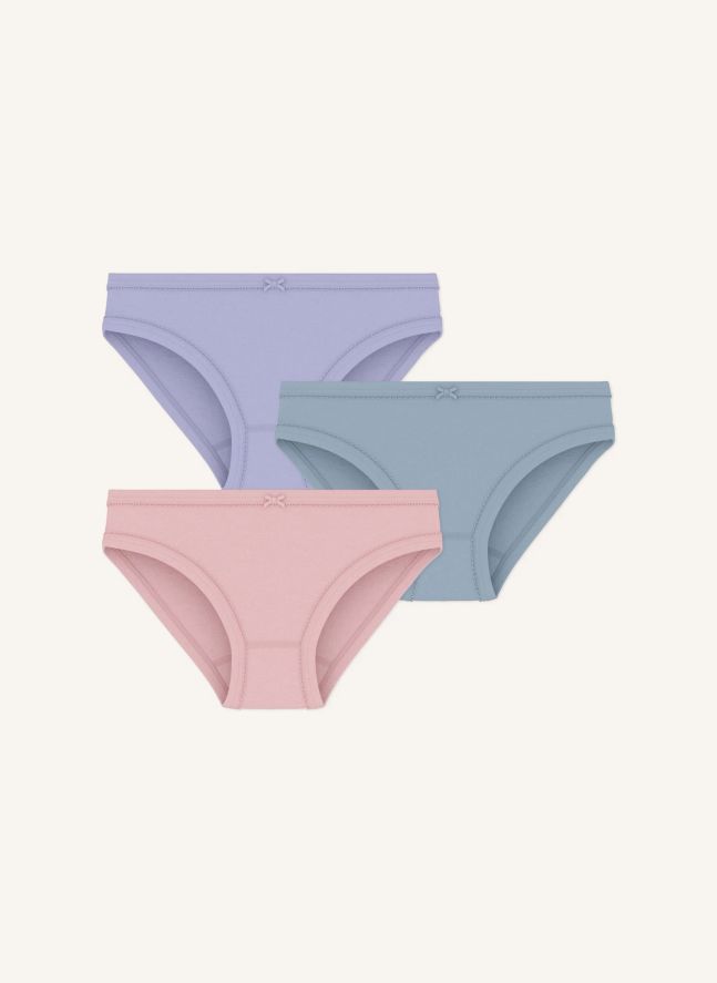 Lot de 3 Culottes Unies Coton Bio | Mauve