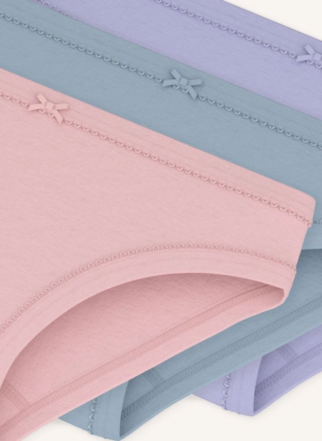 Lot de 3 Culottes Unies Coton Bio | Mauve