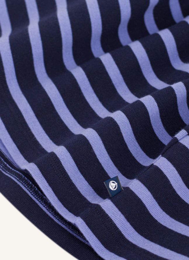 Robe Manches Longues Rayée Coton Bio | Bleu