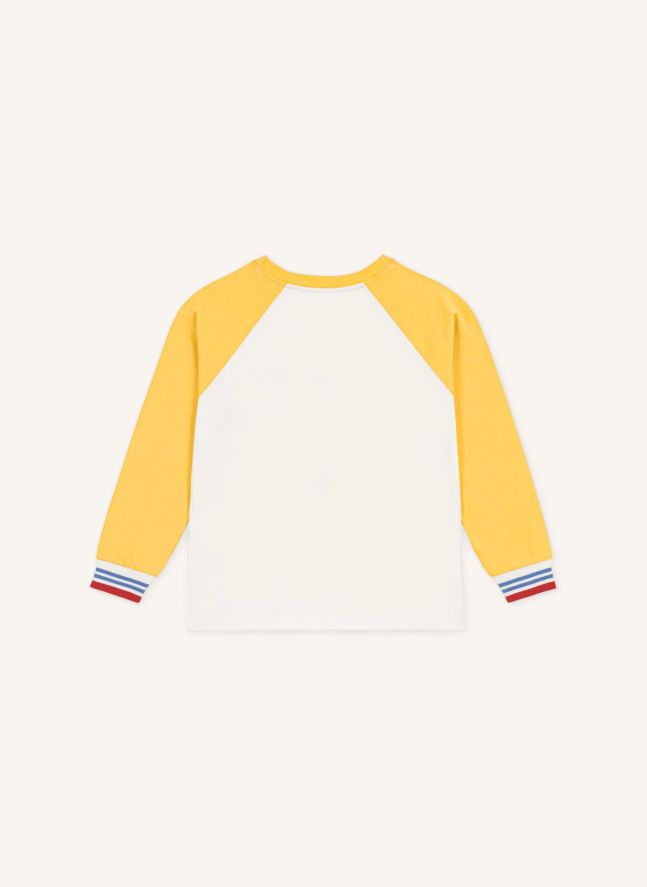 Camiseta de algodón orgánico Colorblock Bateaux | Amarillo