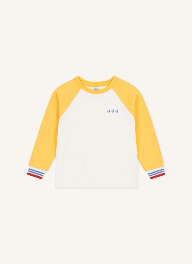 Camiseta de algodón orgánico Colorblock Bateaux | Amarillo