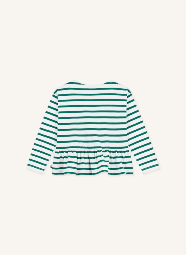 T-shirt Volants Marinière | Vert