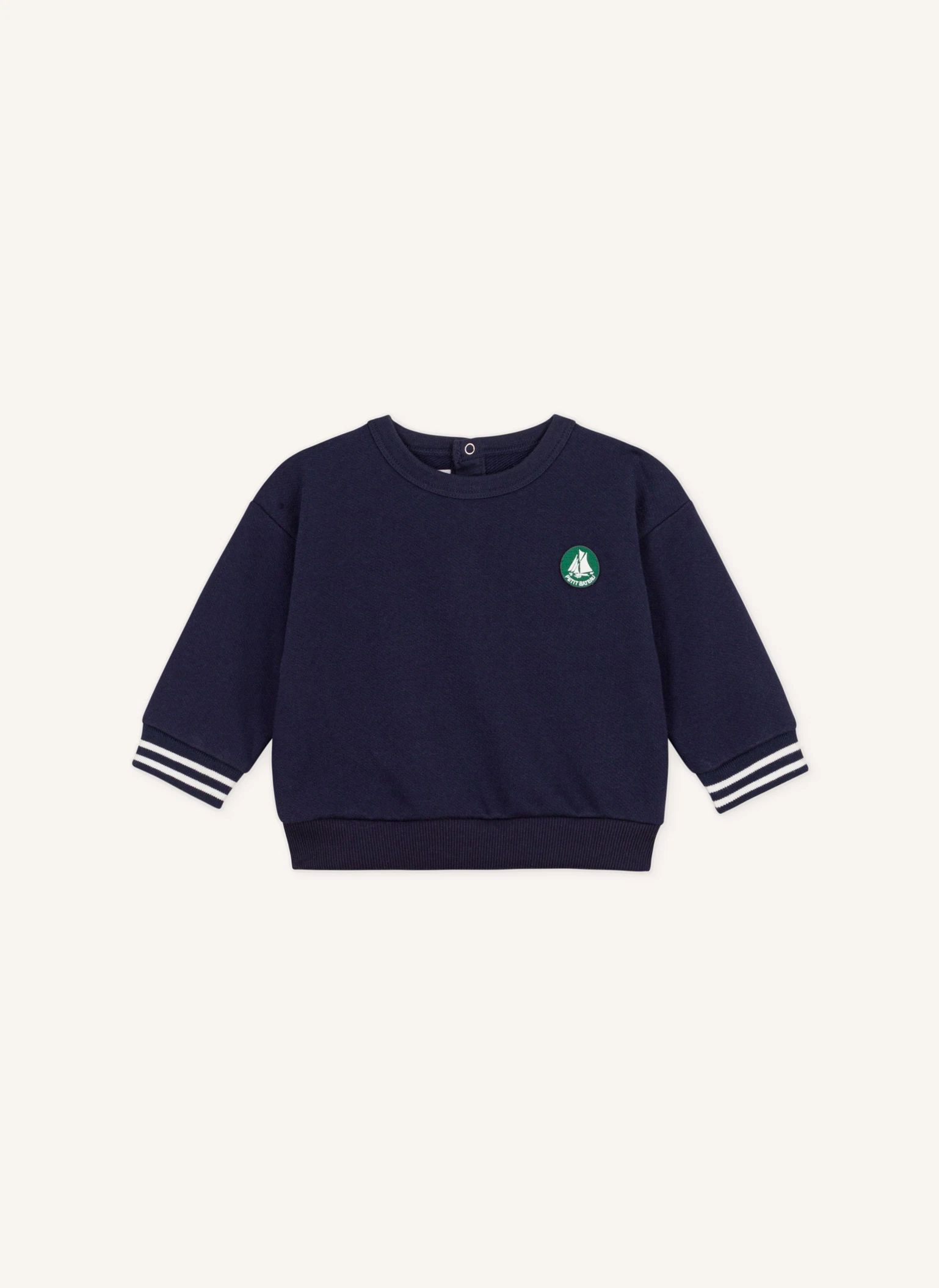 Sweat Badge Coton Bio | Bleu marine- Image produit n°0