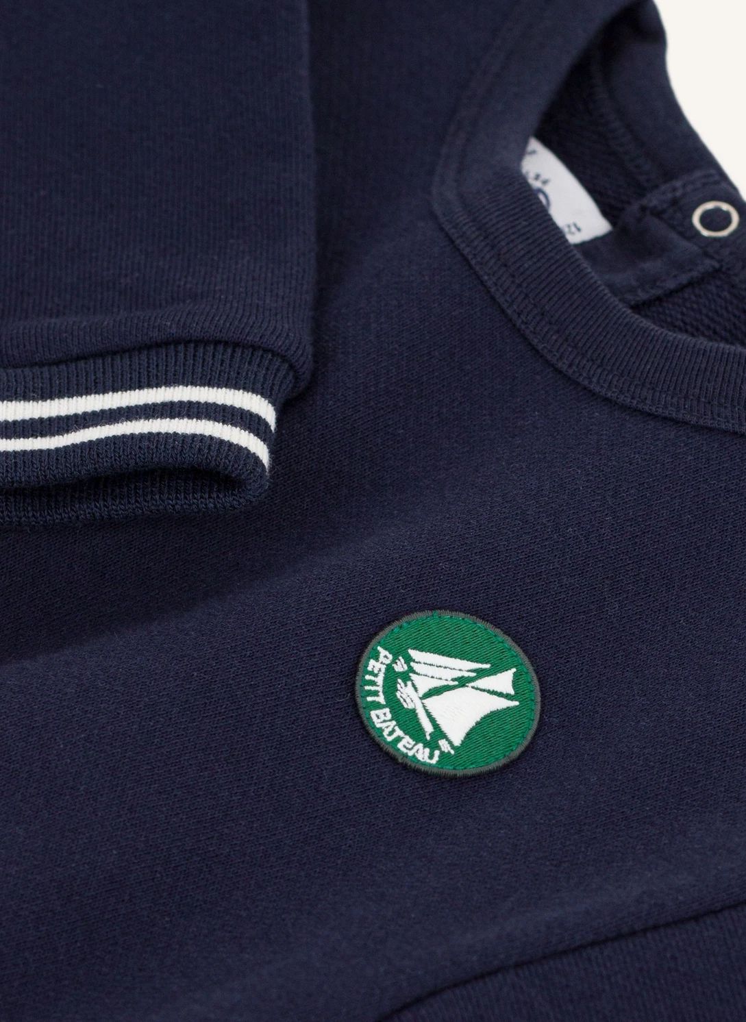 Sweat Badge Coton Bio | Bleu marine- Image produit n°1