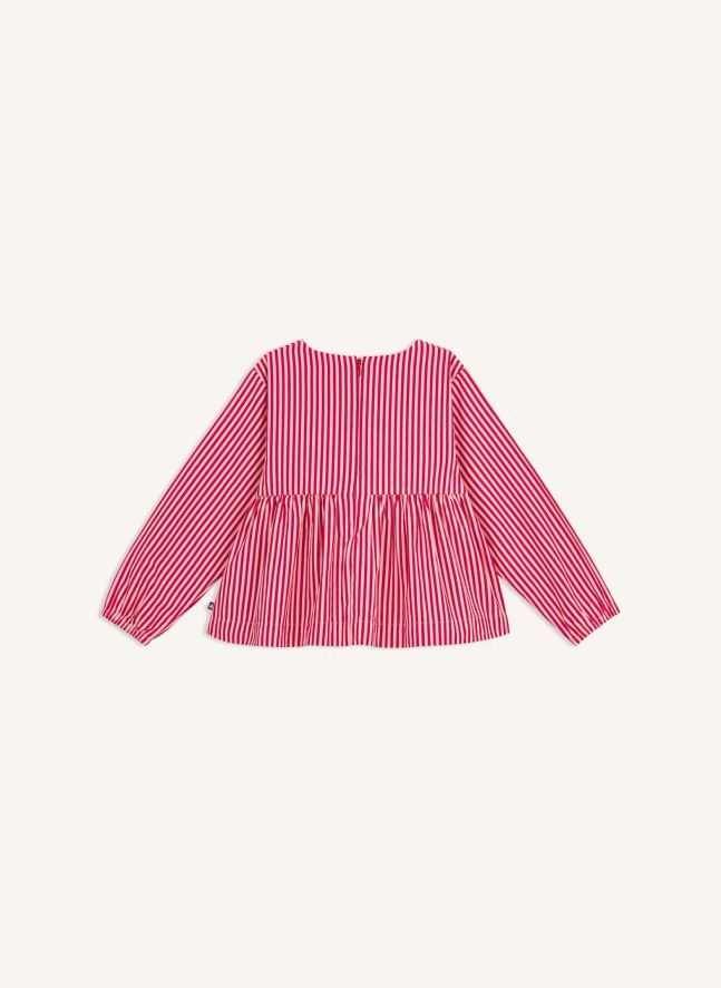 Blusa de rayas de algodón ecológico | Rosa