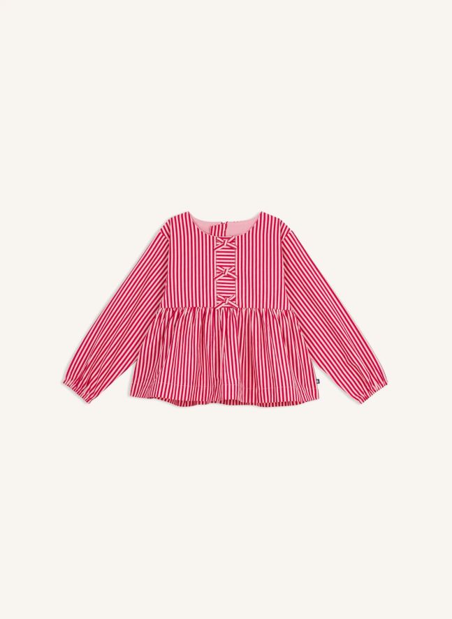 Blusa de rayas de algodón ecológico | Rosa
