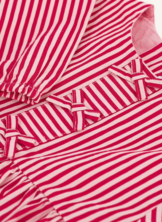 Blusa de rayas de algodón ecológico | Rosa
