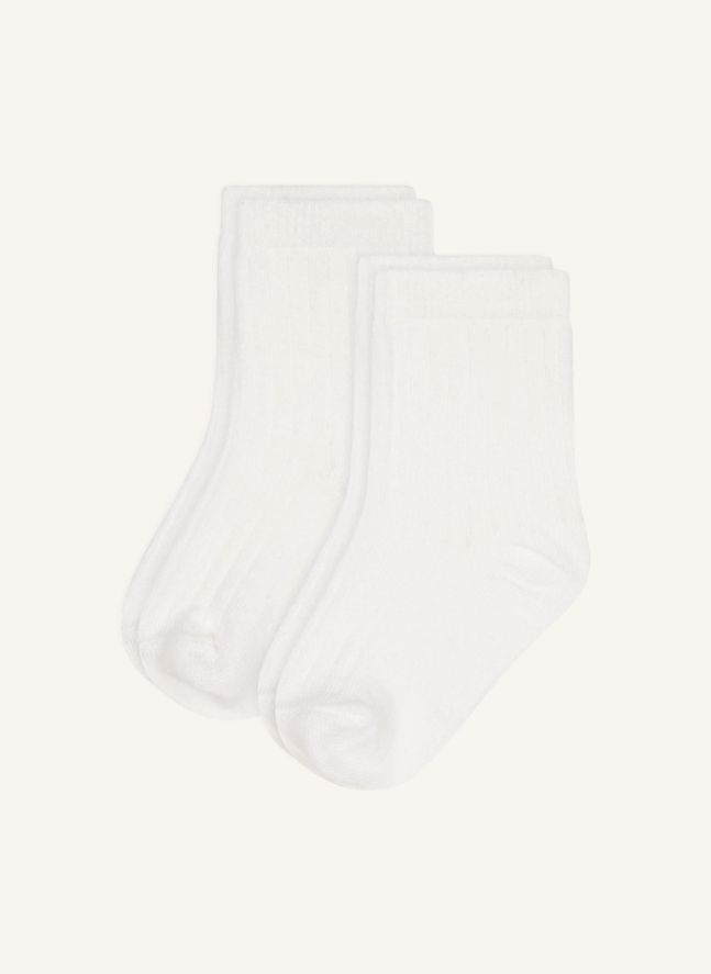 Lot de 2 Paires de Chaussettes Unies | Blanc