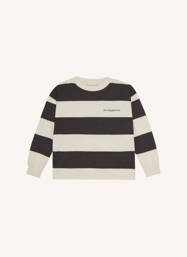 T-shirt Rayé | Gris anthracite