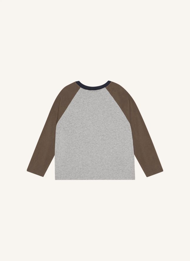 T-shirt Colorblock Serpent | Gris chiné